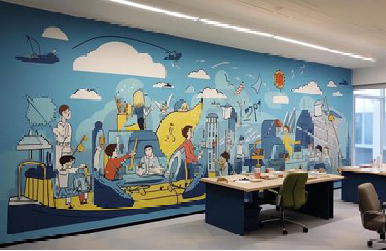 淅川办公室墙绘的特点。